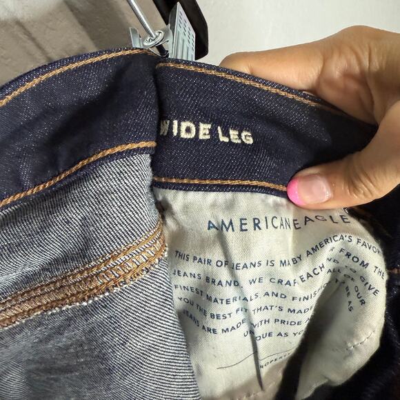 American Eagle Dark Wash Wide Leg Jeans Size 00 - Picture 8 of 8